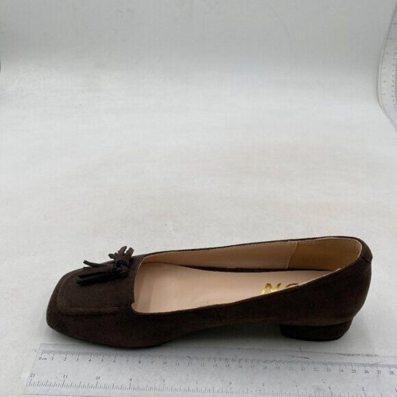 YDN Women Chunky Block Low Heel Loafers Square Toe Tassel Fringed Pumps Brown - Picture 2 of 8